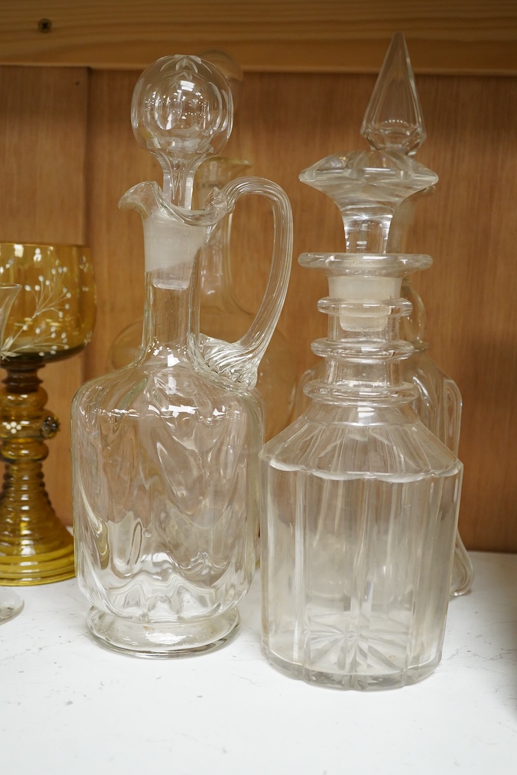 A group of Victorian and later glassware